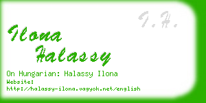 ilona halassy business card